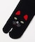【カヤ】福猫 黒足袋型くつ下（25-28ｃｍ）
