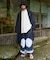 【カヤ】片身替わりメンズバンドカラーシャツ