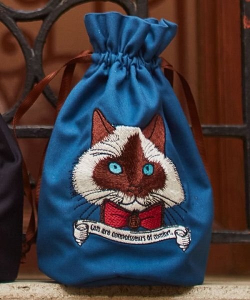 未使用 セントオブヴァロ ジャルダン 猫 巾着 ポーチ 未使用 セントオブヴァロ ジャルダン 猫 巾着 ポーチ