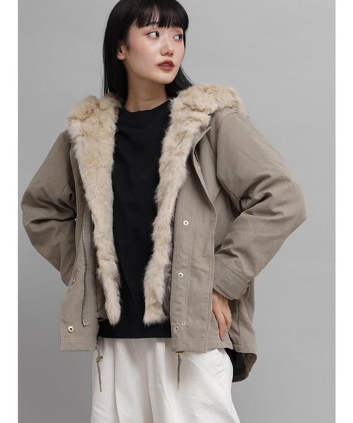 新品✨️メドック 2wayファーフーデッドモッズアウター ロングコート M ファーフーデッドモッズアウター｜メドックの通販｜&mall（アンド