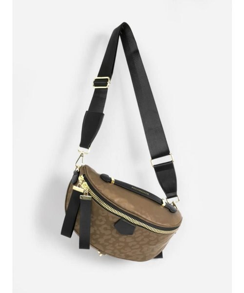 PECHINCHAR レオパード柄 メタルファスナー ショルダーバッグ