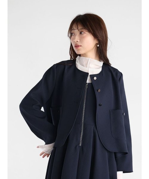 CK◆新品タグ付J&MDavidsonノーカラーコート上品オレンジ8 CK様専用◇新品タグ付J&MDavidsonノーカラーコート上品オレンジ8