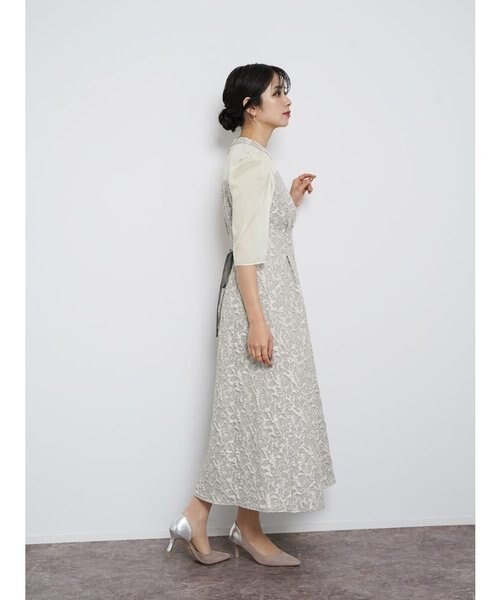 ふくれジャガードバックリボンドレス｜メドックの通販｜&mall（アンド