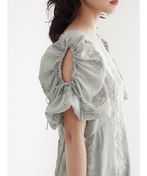 肩あきボリュームスリーブドレス｜メドックの通販｜&mall（アンド