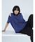 ショルダースリットカットソー（Blue）