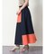 コットンミックスカラー配色パネルスカート