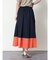 コットンミックスカラー配色パネルスカート