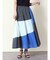 コットンミックスカラー配色パネルスカート