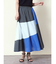 コットンミックスカラー配色パネルスカート