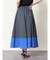 コットンミックスカラー配色パネルスカート