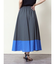 コットンミックスカラー配色パネルスカート