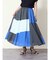 コットンミックスカラー配色パネルスカート