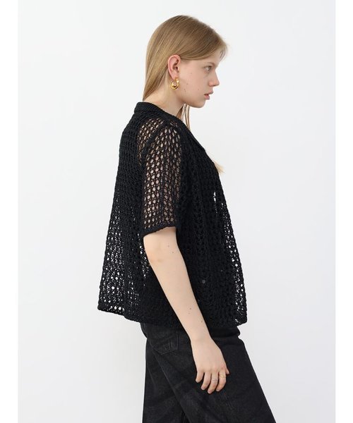 メッシュポロニットカーディガン