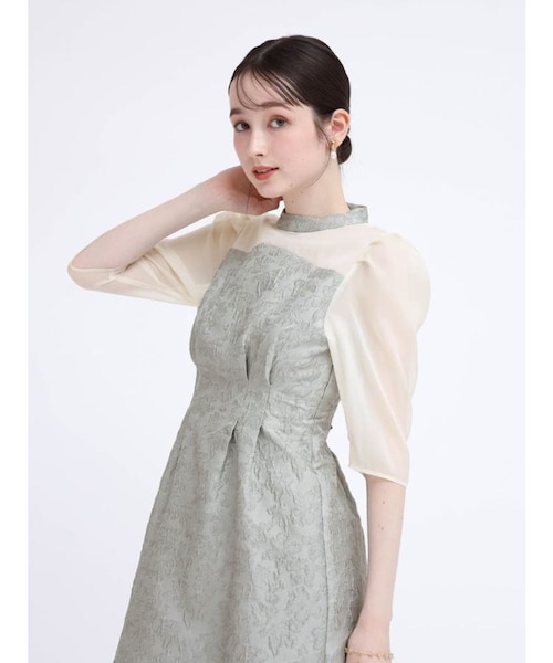 ふくれジャガードバックリボンドレス｜メドックの通販｜&mall