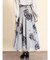 フラワープリントシフォンフレアスカート
