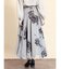 フラワープリントシフォンフレアスカート