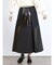 異素材切り替えフレアスカート