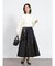 異素材切り替えフレアスカート