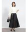 異素材切り替えフレアスカート