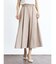 リネンライクウエストリブフレアスカート