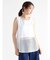 メッシュ切替ノースリーブトップス(white)