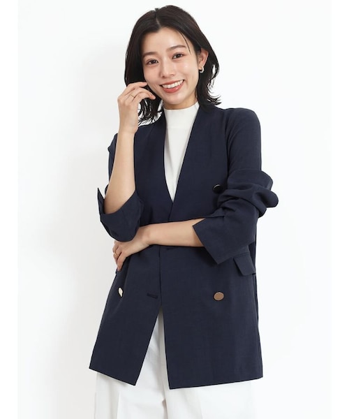 ノーカラーダブルジャケット｜メドックの通販｜&mall（アンドモール