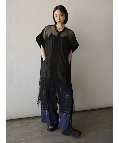 メッシュドッキングロングシャツ メッシュドッキングロングシャツ｜メドックの通販｜&mall