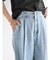 リネンミックスセンタープレスタックデニムパンツ