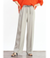 リネンライクセンタープレスワイドパンツ