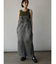 アシメフロントデニムジャンパースカート（light gray）