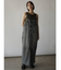 アシメフロントデニムジャンパースカート（light gray）