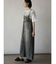 アシメフロントデニムジャンパースカート（light gray）