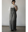 アシメフロントデニムジャンパースカート（light gray）