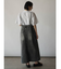 アシメフロントデニムジャンパースカート（light gray）
