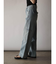 切替デザインストレートデニムパンツ