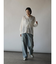 切替デザインストレートデニムパンツ