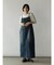 アシメフロントデニムジャンパースカート（navy）