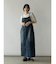 アシメフロントデニムジャンパースカート（navy）