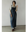 アシメフロントデニムジャンパースカート（navy）