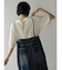 アシメフロントデニムジャンパースカート（navy）