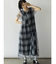 切り替えデザインチェックチュールワンピース