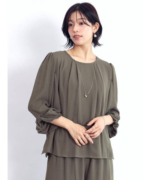 ★Since Then シフォン パフスリーブ セットアップ送料込 パフスリーブシフォンセットアップ｜メドックの通販｜&mall