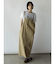 アシメフロントデニムジャンパースカート（beige,brown）