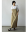 アシメフロントデニムジャンパースカート（beige,brown）