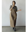 アシメフロントデニムジャンパースカート（beige,brown）