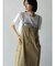 アシメフロントデニムジャンパースカート（beige,brown）