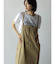 アシメフロントデニムジャンパースカート（beige,brown）