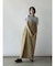 アシメフロントデニムジャンパースカート（beige,brown）