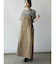 アシメフロントデニムジャンパースカート（beige,brown）