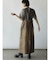 アシメフロントデニムジャンパースカート（beige,brown）